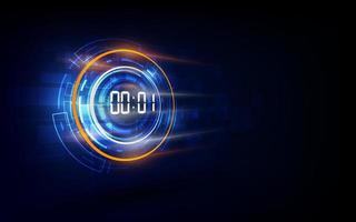 Abstract Futuristic Technology Background with Digital number timer concept and countdown, vector transparent