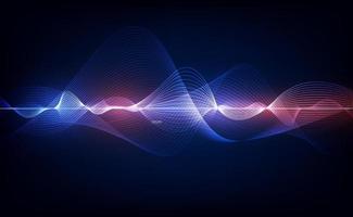 Ecualizador digital azul abstracto, vector de elemento de patrón de onda de sonido