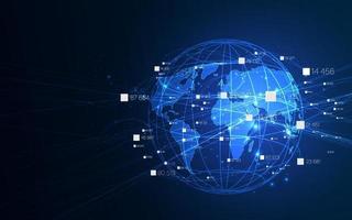 AI technology, Global communication network concept. vector