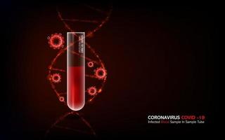 Coronavirus covid19 infected blood sample in sample tube