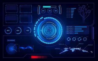 futuristic hud ui virtual system computing technology innovation concept background template vector