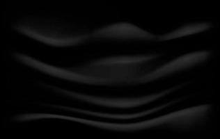 Resumen de fondo de tela negra con ondas suaves. vector