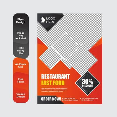 Food Delivery Flyer Pamphlet brochure design template