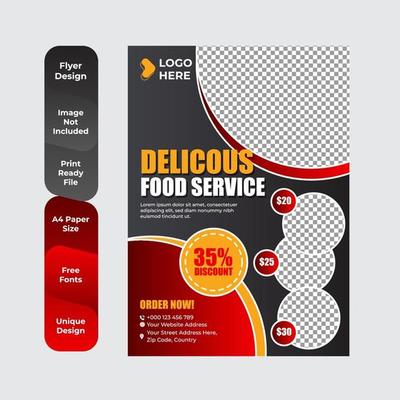 Delicious food template design for restaurants