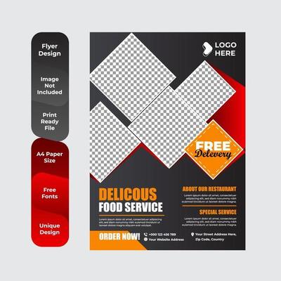 Delicious food template design for restaurants