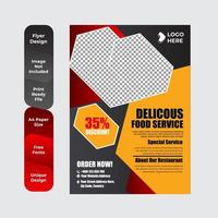 Plantilla de diseño de folleto de folleto de volante de entrega de alimentos vector