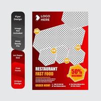 Food Delivery Flyer Pamphlet brochure design template vector