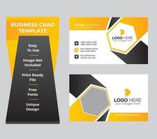Simple and Clean Yellow and Black Business Card Template vector