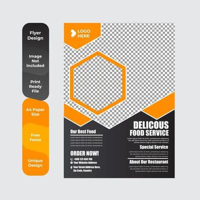 Food Delivery Flyer Pamphlet brochure design template