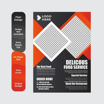 Healthy food restaurant poster template