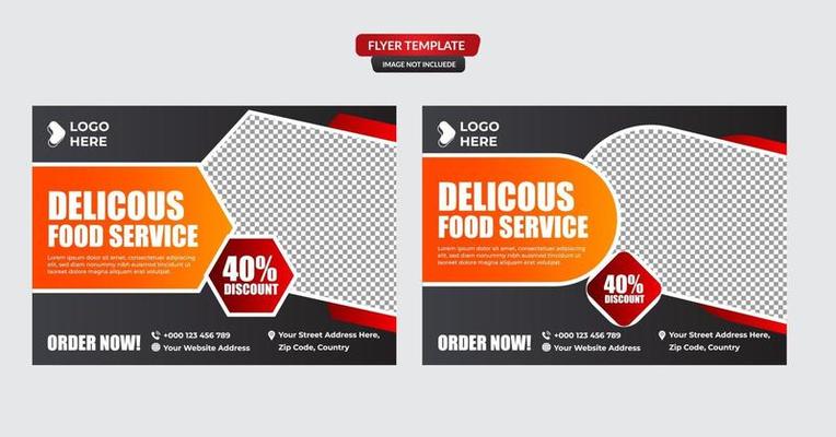 Food menu and restaurant flyer template set