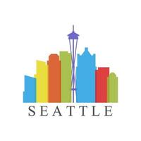 Seattle Skyline On White Background vector