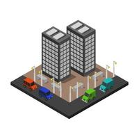 Isometric Office On White Background vector