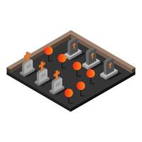 Isometric Cemetery On White Background vector