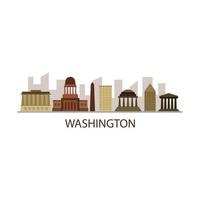 Washington skyline sobre fondo blanco. vector