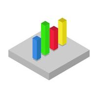 gráfico de barras isométricas sobre fondo blanco vector