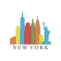 New York Skyline Illustrated On Background vector