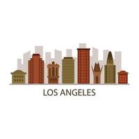 Los Angeles Skyline Illustrated On Background vector