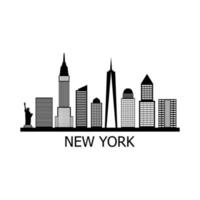 New York Skyline Illustrated On Background