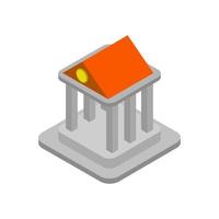 Isometric Bank On White Background vector