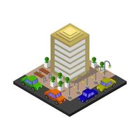 Isometric Office On White Background vector