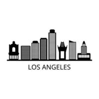 Los Angeles Skyline Illustrated On Background vector