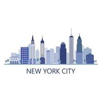 New York Skyline Illustrated On Background