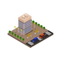 Isometric Office On White Background vector