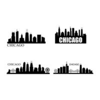 Set Of US City Skylines On White Background vector