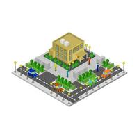 Isometric Office On White Background vector