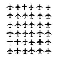 conjunto de avión sobre fondo blanco vector