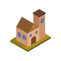 Isometric Church On White Background vector