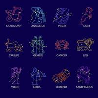Zodiac signs banners vector