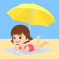 Happy child on the beach vector