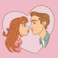 Close up of a beautiful couple vector