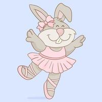 Cute bunny ballerina vector