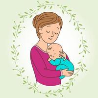 Mother and baby vector