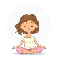 Calmness and relax, female happiness vector