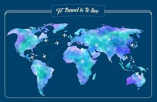 mapa del mundo para viajar vector
