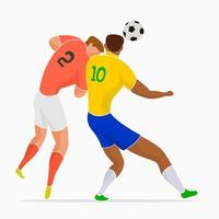 Soccer players in action vector