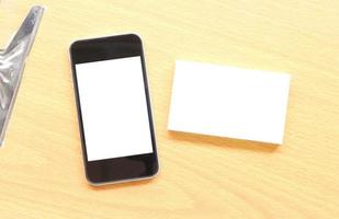 Business card and phone mock-up photo