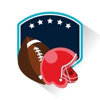 American football sport poster with ball and helmet vector