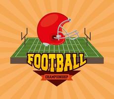 american football sport poster with helmet vector