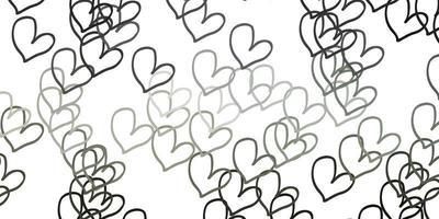 Light Gray vector pattern with colorful hearts.