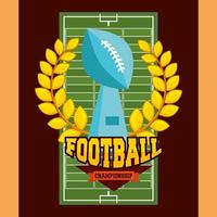 American football sport poster with trophy vector