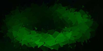 Dark green vector triangle mosaic background.