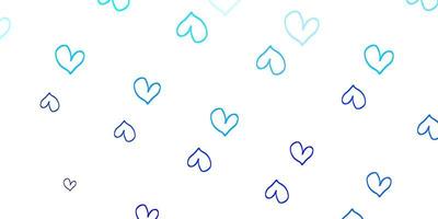 Light Blue Background with Shining Hearts vector