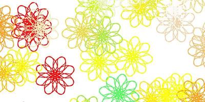flores de doodle multicolor claro vector
