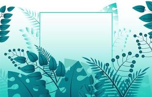 Green Foliage Background with Line Frame vector