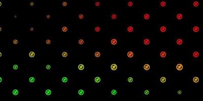 Dark Green, Red vector pattern with coronavirus elements.
